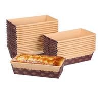 Cabilock 25 Pcs Paper Loaf Pans for Baking Disposable Rectangular Loaf Pans Cake Trays for Bread Desserts Appetizers and Salads Oven Safe 6.69 X 3.74 X 1.97 in