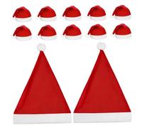 Cabilock 25pcs Christmas Party Hats Classic Red and White Santa Hats for Adults Soft Nonwoven Material Holiday Headwear Flexible Fit Xmas Costume Accessories for Festive Photo Booth and