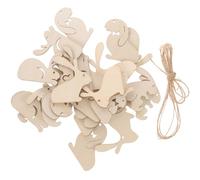 Cabilock 25pcs Easter Wooden Bunny Cutouts Unfinished Handcrafted Wood Slices DIY Graffiti Chips for Home Hanging Ornaments Seasonal Decorations