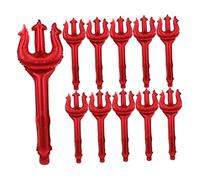Cabilock 25Pcs Halloween Balloon Decoration with Devil Horn Inflatable Headbands and Trident Props Large Aluminum Film Balloons for Party Layout and Festival Atmosphere