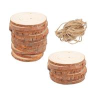 Cabilock 25PCS Natural Wood Circles with Bark Edge for Crafting Rustic Christmas Decorations DIY Wooden Ornament Blanks for Classroom Art Farmhouse Signs and Table Numbers