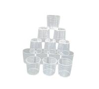 Cabilock 25Pcs Plastic Measuring Beakers with Graduations Thickened Wear-Resistant Liquid Containers for Kitchen Baking Cooking and Laboratory Use Lightweight Easy to Clean