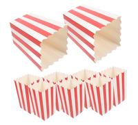 Cabilock 25pcs Small Popcorn Paper Bags Snack Boxes for Movie Night Party Multipurpose Food Containers for Fries Candy Charcuterie Cups Easy to Assemble with Stylish Red and White Stripe