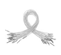 Cabilock 25pcs White Polypropylene Elastic Ropes with Metal Barbs for Securing Items, Dependable Stretch Round String Drawstring Cord for DIY Mask Making and Crafts
