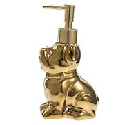 Cabilock 280ml Ceramic Dog Shaped Lotion Dispenser Bottle Gold Plated Stylish Shampoo and Shower Gel Holder for Bathroom Accessories