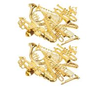 Cabilock 28pcs Christmas Miniature Musical Instrument Model Christmas Tree Ornaments Tiny Guitar Trumpet Saxophone Dollhouse Accessories Holiday Decorations
