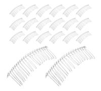 Cabilock 28pcs -tooth Metal Hair Side Comb for Wedding Bridal Styling, Silver Iron Curved Design with Twisted Wiring, Lightweight Comfort and Secure Fit for Church Ceremonies and Outdoor
