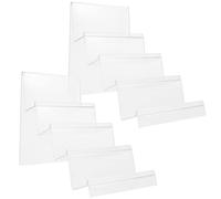 Cabilock 2Pcs 4 Tiers Acrylic Purse Display Stands Clear Wallet Stand Holders Handbag Purse Jewelry Display Riser Shelf Organizer (Transparent)