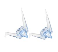 Cabilock 2Pcs Acrylic Origami Crane Model Decorative Transparent Animal Ornament for Birthday Party DIY Crafts Home Decor Blue Desktop Sculpture