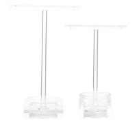 Cabilock 2pcs Acrylic T-shaped Earring and Headband Display Stands Jewelry Display Rack Organizer for Earrings and Hairband Storage