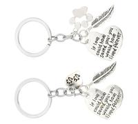 Cabilock 2pcs Alloy Key Rings Dog Keychains Creative Delicate Dog Footprint Souvenir Keyring Silver Decoration for House Keys Pet Memorial