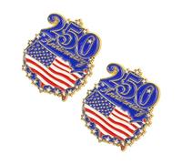 Cabilock 2pcs American Flag Lapel Pins with Fade-resistant Enamel Finish, Alloy Material, Versatile Decoration for Fourth of July Party, for Veterans and Collectors