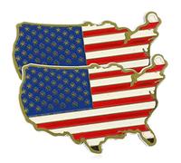 Cabilock 2pcs American Flag Refrigerator Magnet Sticker Metal 3d Usa Map Patriotic Decoration for Fridge Kitchen