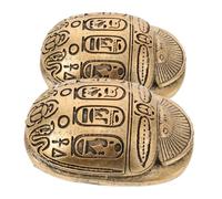 Cabilock 2pcs Ancient Egyptian Beetle Statue Resin Scarab Figurines Decorative Home Office Ornaments Symbolizing Protection and Rebirth with Craftsmanship