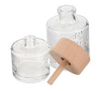 Cabilock 2pcs Aromatherapy Glass Bottle for Home Decor Empty Essential Oil Diffuser Jars Lid for Living Scent and Dried Flower Display
