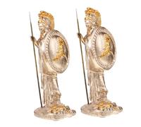 Cabilock 2pcs Athena Goddess Sculpture Resin Figurine Greek Mythology Miniature Art Model Detailed Wisdom and War Symbol Elegant Classical Home Decor for Living Room Office Study