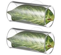 Cabilock 2pcs Betta Fish Hammock Tunnel with Suction Cup Mount Cylindrical Aquarium Hideout for Betta Fish Tank Decor Artificial Leaf Design for Comfortable and Natural Stimulation