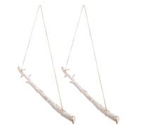 Cabilock 2Pcs Birch Log Wall Hanging Decor - Rustic Farmhouse Wooden Rod Pendant - Natural Boho Branch Accent for Living Room and Bathroom Wall Art