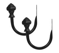 Cabilock 2pcs Black Metal Lighthouse Curtain Holdbacks Hooks 11mm (7/16) Wall Mounted Curtain Tiebacks for Drapes Living Room Bedroom Window Treatment