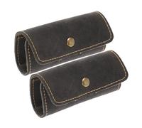 Cabilock 2pcs Black Pu Leather Guitar Pick Holder Pouch Set Vintage Matte Storage Case for Acoustic and Electric Guitar Plectrums