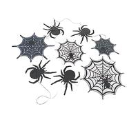 Cabilock 2Pcs Black Spiderweb Garland Halloween Party Banner Hanging Decoration for Home Festive Atmosphere