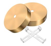 Cabilock 2Pcs Brass Ceiling Canopy Plate for Pendant Light Holders Metal Ceiling Cover Plate, for DIY Retro Chandelier and Wall Lamp Mounting