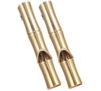 Cabilock 2pcs Brass Emergency Whistle Keychain Loud Multipurpose Outdoor Survival Pendant for Referees Coaches Teachers Training Camping PE Lessons and Safety Use