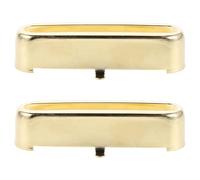 Cabilock 2pcs Brass Guitar Pickup Covers for Single Coil Bass and Electric Guitars Open Top Metal Shield with Noise Reduction Fit for Easy Installation and Enhanced Sound Clarity