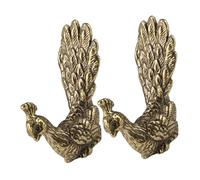 Cabilock 2pcs Brass Peacock Statue Vintage Miniature Bird Sculptures for Home Office Tea Table Decor Intricate Craftsmanship Desktop Ornament Enhancing Tea Ceremony Ambiance