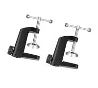 Cabilock 2pcs C-type Holder Base Aluminum Alloy Microphone Bracket Holder Fixed Clip Table Lamp Black Sturdy Metal Clamp for Store and Dorm Use