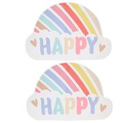 Cabilock 2pcs Cartoon Rainbow Floor Mat Bathroom Door Non-slip Absorbent Indoor Polyester Mat for Welcome Indoor and Bath