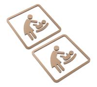 Cabilock 2pcs Changing Station Signs, Self-Adhesive Braille Restroom Plaques for Public Bathrooms and Business Facilities, 4x4 Inch Bronze Gold Care Area Door Labels