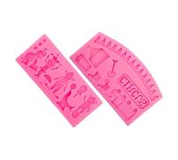 Cabilock 2pcs Circus Silicone Fondant Molds Clown Elephant Creative Baking Tool Flexible Wear-Resistant Cake Decorating Moulds for DIY Cake Topper