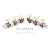 Cabilock 2pcs Classical Guitar Tuning Machine Heads Tuning Pegs Keys Easy to Use Replacement for Old and Dirty Pegs Silver Plastic and Metal Standard 35mm Spacing