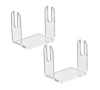 Cabilock 2pcs Clear Acrylic Fan Holder with Grooved Design Folding Display Stand for Chinese and Folding Fans Minimalist Transparent Base for Home Tabletop Decoration and Craft Fairs