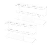 Cabilock 2pcs Clear Acrylic Tweezers Holder with Slots Stable Nail Art Tool Organizer Stand for Lash Extensions and Makeup Pens Transparent Storage Rack for Salon and Home Use