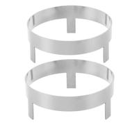 Cabilock 2pcs Coconut Stainless Wide Flat Stand Steel with Base for Cutting