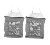 Cabilock 2pcs Collapsible Cotton Storage Baskets for Organizing Clothes Toys and Quilts Dustproof Design Grey Stylish Home Organizer