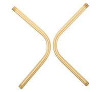 Cabilock 2pcs Copper Curved Extension Tube for Wall and Ceiling Lights Threaded Hollow Lamp Rods with External Thread Solid Copper Bent Tube for DIY Lighting Fixtures and Lamp Accessories