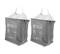 Cabilock 2pcs Cotton Cloth Storage Baskets Foldable Organizers for Toys Clothes and Quilts Stylish Home Decor Grey