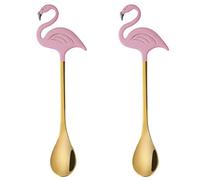 Cabilock 2pcs Creative Golden Coffee Spoons Made of Stainless Steel with Comfortable Touch, Practical Kitchen Spoons for Coffee House and Tea Stirring