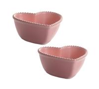 Cabilock 2Pcs Creative Pink Heart-Shaped Pudding Bowls Small Steamed Egg and Fruit Salad Dessert Cookware Clean Reusable Kitchen Bakeware for Pudding Cakes and Snacks