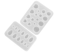 Cabilock 2pcs Creative Silicone Ear Gauge Mold Kit with Heart, Teardrop, Coffin, and Hexagon Cavities, Compact Design and High Temperature Resistant for DIY Piercing Jewelry and Arts
