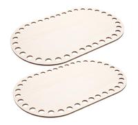 Cabilock 2pcs Crochet Moses Basket Base Wooden Weaving Basket Bottom Base Strong and Not Easily Broken Wood Bag Bottom for Creation and Knitting Bag DIY