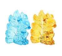 Cabilock 2pcs Crystal Fox Figurines Decorative Animal Statue Lucky Pocket Guardian Charm for Women Office Table Home Decor Wedding Anniversary Christmas Ornament