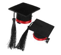 Cabilock 2pcs Cute Doctoral Cap Hair Clips with Tassel Adorable Graduation Party Accessories for Lightweight and Easy to Use Hair Accessories for Graduation Season Celebrations