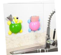 Cabilock 2pcs Cute Turtle Suction Cup Toothbrush Holder with Toothpaste Container Wall-mounted Bathroom Organizer for Washstand Green Multi-functional and Easy to Use