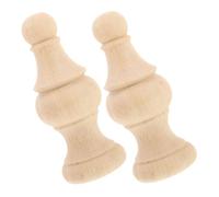 Cabilock 2pcs Decorative Wooden Finials for DIY Crafts Unfinished Solid Wood Post and Curtain Rod Toppers Decor Elements with Intricate Carvings and Smooth Finish