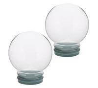 Cabilock 2pcs DIY Clear Glass Snow Globe Containers with Screw Lids for Candy Storage Water Globe Crafts Reusable Holiday Decoration Jars for Creative Crafting
