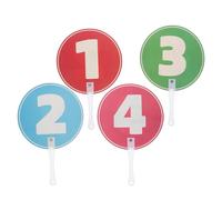 Cabilock 2Pcs Dual-Sided Early Childhood Education Answer Paddles for Classroom Use - Portable Voting Boards with Numbered Hand Signs for Primary School Teaching and Student Interaction